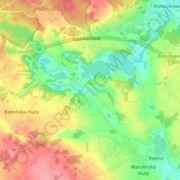 Bożanka topographic map, elevation, terrain