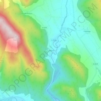 Caranca topographic map, elevation, terrain
