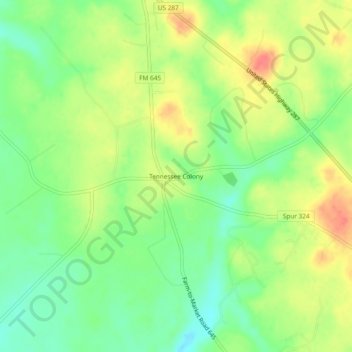Tennessee Colony topographic map, elevation, terrain