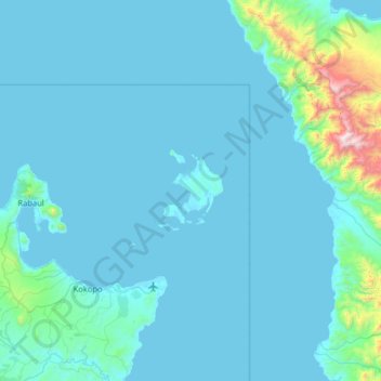 Duke of York Islands topographic map, elevation, terrain