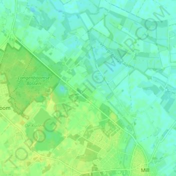 De Gagel topographic map, elevation, terrain