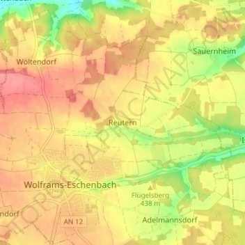 Reutern topographic map, elevation, terrain