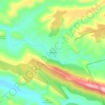 Bohonal topographic map, elevation, terrain
