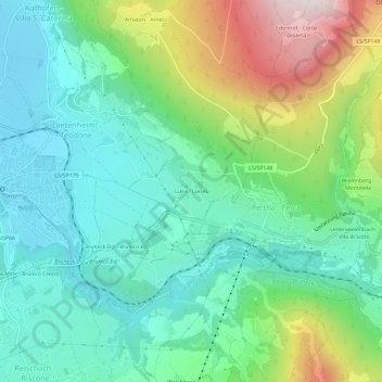 Luns - Lunes topographic map, elevation, terrain