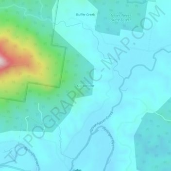 Gordonville topographic map, elevation, terrain