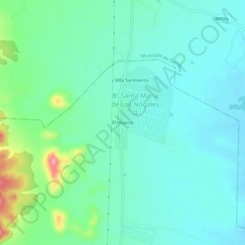 El Huaico topographic map, elevation, terrain