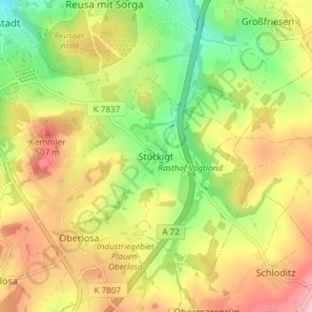 Stöckigt topographic map, elevation, terrain