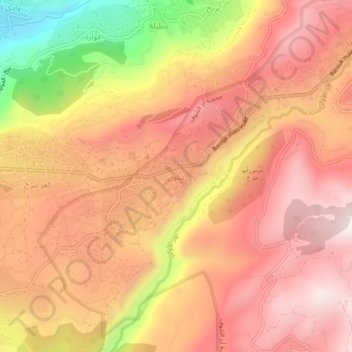 Batloun topographic map, elevation, terrain