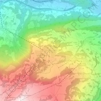 Tannenboden topographic map, elevation, terrain