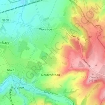 Affnay topographic map, elevation, terrain