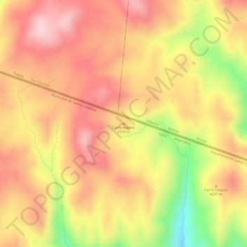 Cerro Aspero topographic map, elevation, terrain