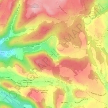 Saint-Julien topographic map, elevation, terrain