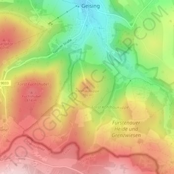 Kohlhaukuppe topographic map, elevation, terrain