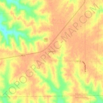 Lemons topographic map, elevation, terrain