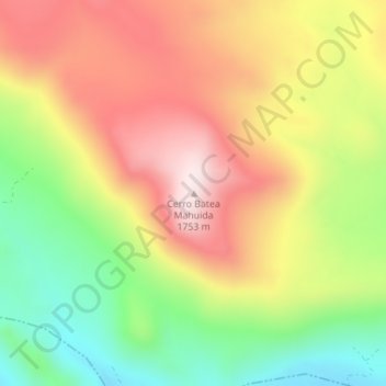 Cerro Batea Mahuida topographic map, elevation, terrain