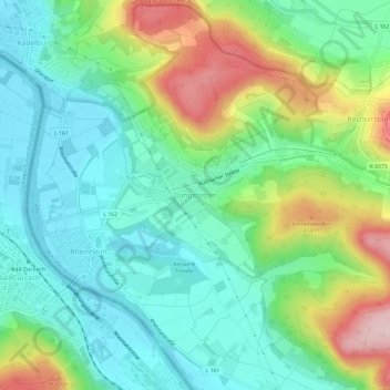 Dangstetten topographic map, elevation, terrain
