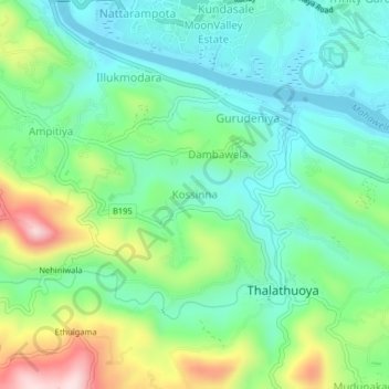 Kossinna topographic map, elevation, terrain