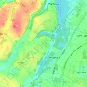 Nowe Tokary topographic map, elevation, terrain