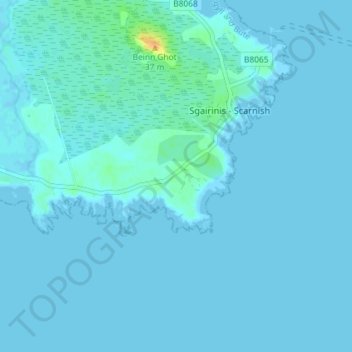 Heanish topographic map, elevation, terrain