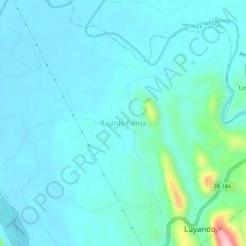 Ricardo Palma topographic map, elevation, terrain