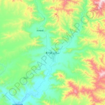 青河县 topographic map, elevation, terrain