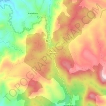 Ialatsara topographic map, elevation, terrain