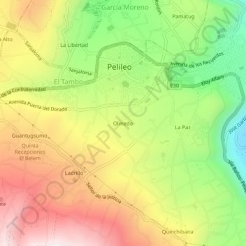 Olmedo topographic map, elevation, terrain