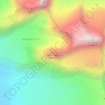 Adlerhorn topographic map, elevation, terrain