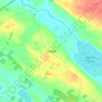 Coogue topographic map, elevation, terrain