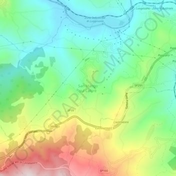 San Mango sul Calore topographic map, elevation, terrain