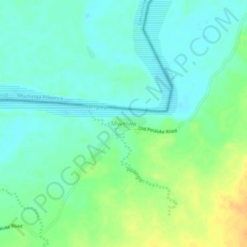 Mwelwa topographic map, elevation, terrain