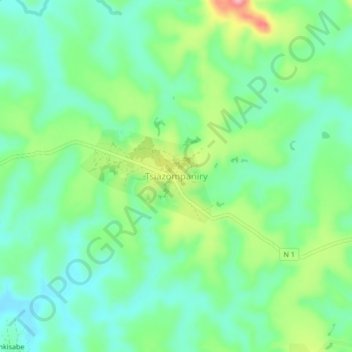 Tsiazompaniry topographic map, elevation, terrain