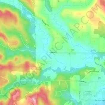Yankton topographic map, elevation, terrain