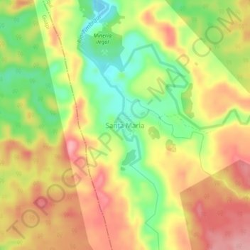 Santa Maria topographic map, elevation, terrain