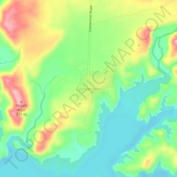 Conversion topographic map, elevation, terrain