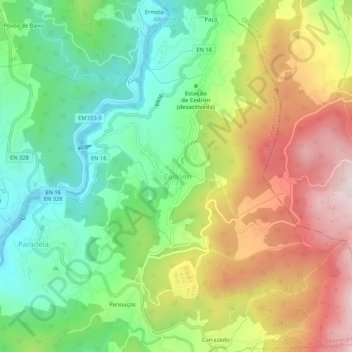 Cedrim topographic map, elevation, terrain