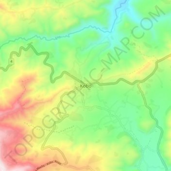 Kobo topographic map, elevation, terrain