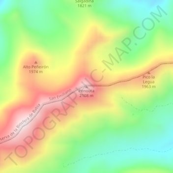 Penouta topographic map, elevation, terrain