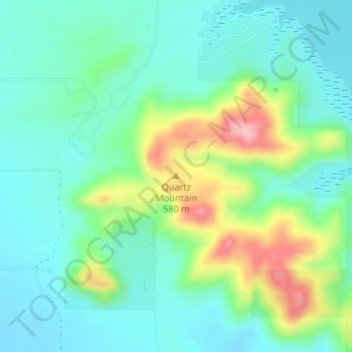 Quartz Mountain topographic map, elevation, terrain