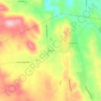 Rescue topographic map, elevation, terrain