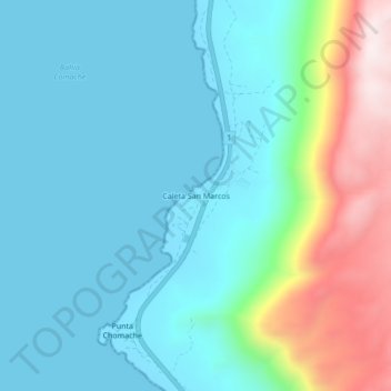 Caleta San Marcos topographic map, elevation, terrain
