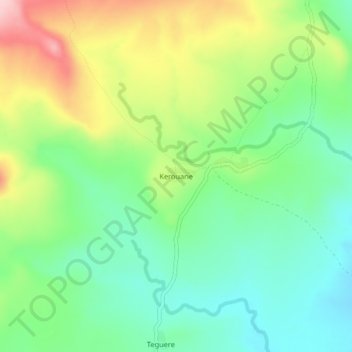 Kerouane topographic map, elevation, terrain