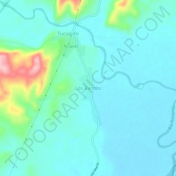 Los Bancos topographic map, elevation, terrain