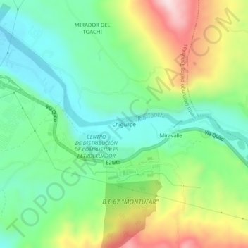 Chiguilpe topographic map, elevation, terrain