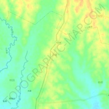 Mayan topographic map, elevation, terrain