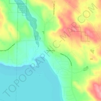 Horton Bay topographic map, elevation, terrain