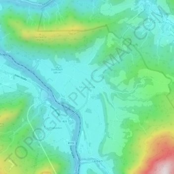 Mooslandl topographic map, elevation, terrain