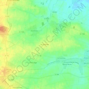 Les Tourettes topographic map, elevation, terrain