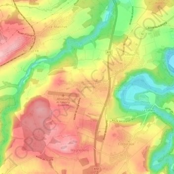 Ecuvillens topographic map, elevation, terrain