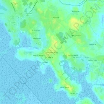 La Maison Neuve topographic map, elevation, terrain